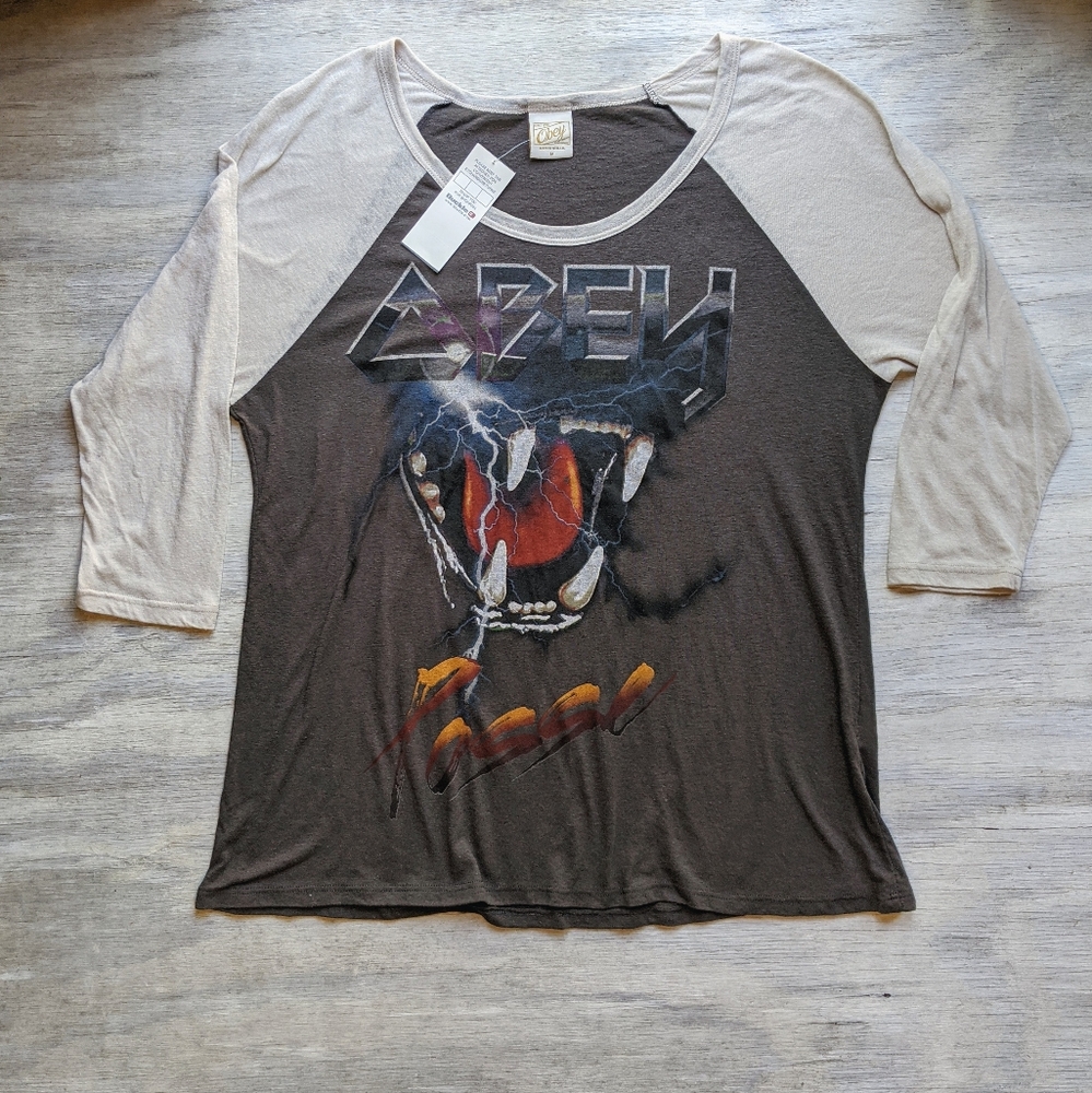 Buckle Obey 3/4 length baseball band shirt